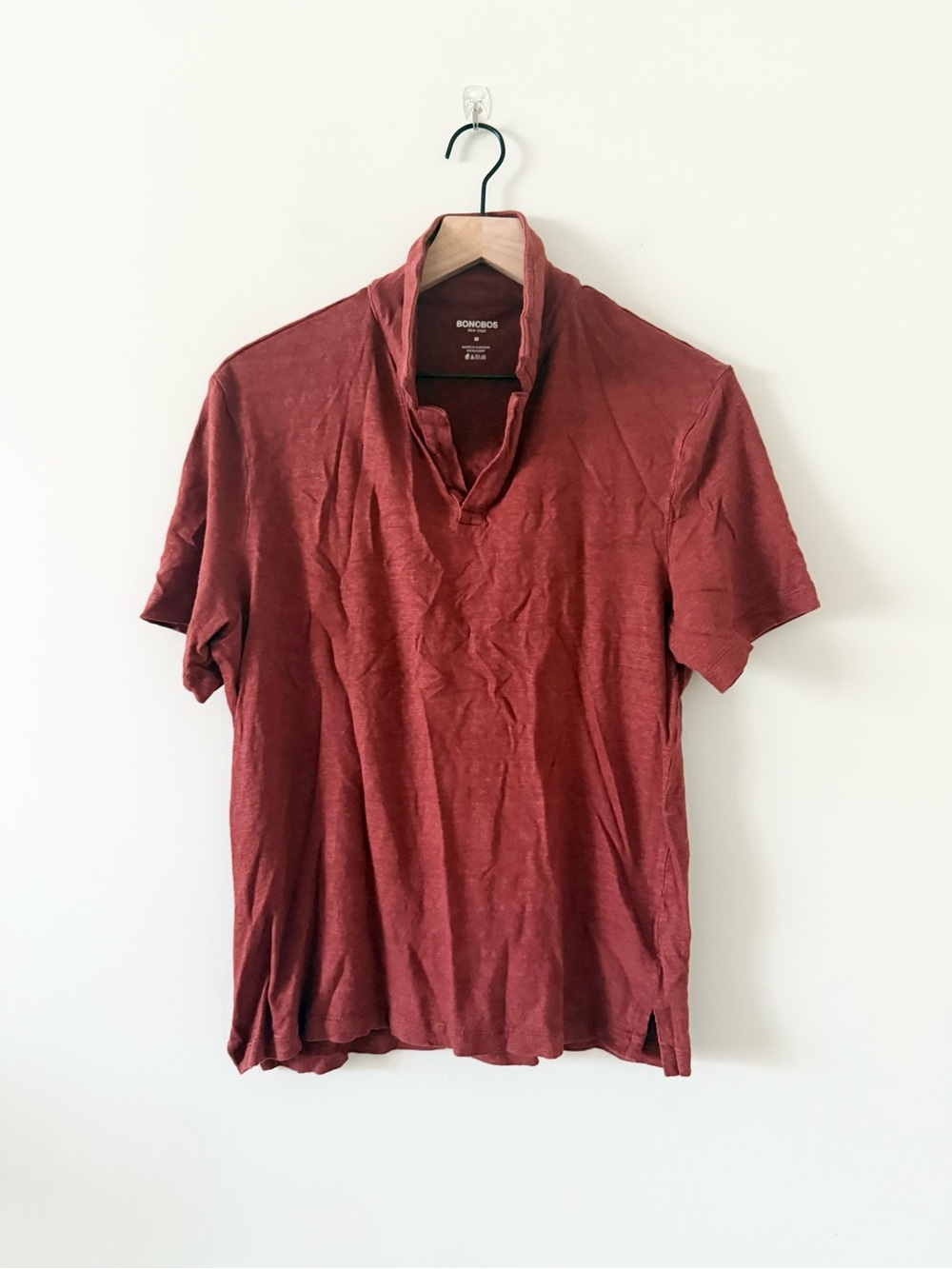 Bonobos Mens Short Sleeve Polo - Brick Red Size M